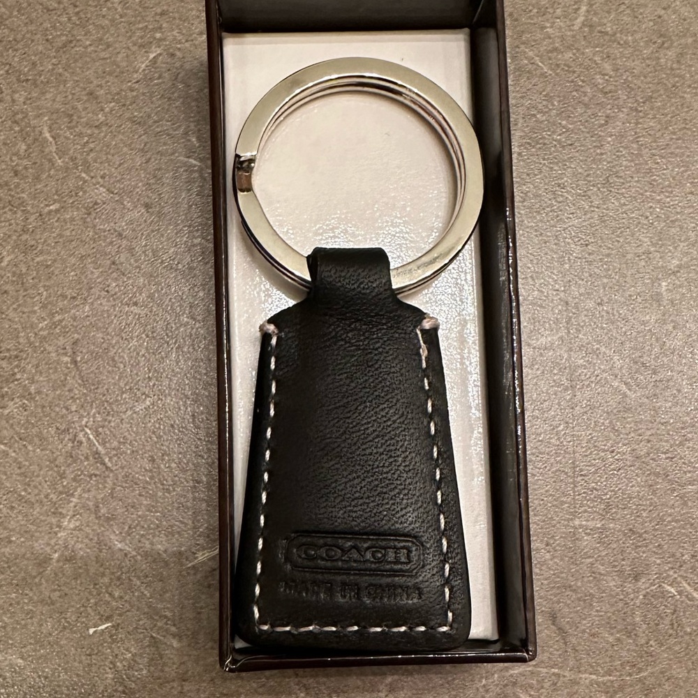 Coach Black Leather Key Holder
